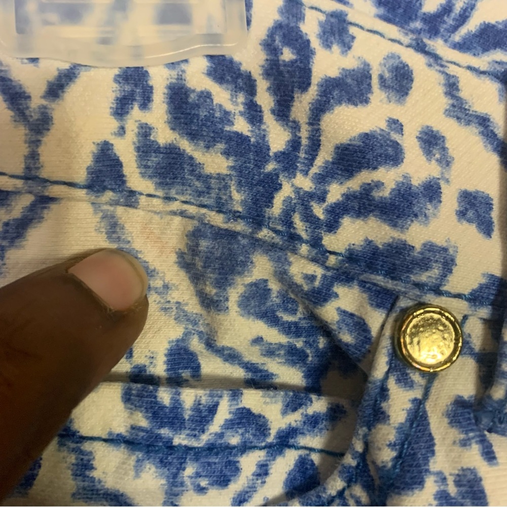 J. McLaughlin Blue and White Print Skinny Pants‎ Size 6 - Picture 4 of 5